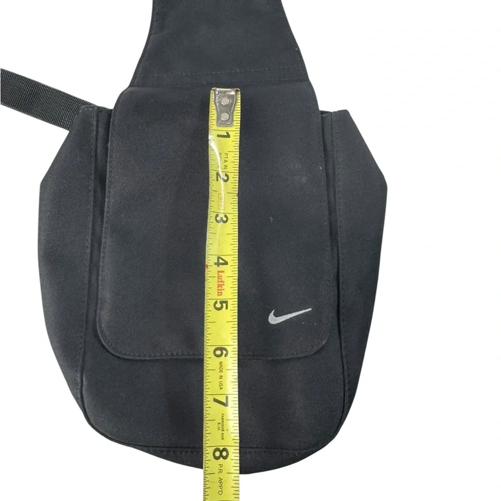 Vtg Nike Crossbody Sling Bag One Shoulder Single Strap Y2K Unisex Black Backpack - Picture 3 of 6